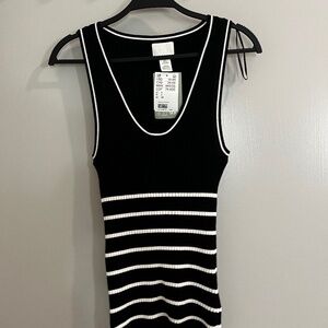 Black and White Knit Top